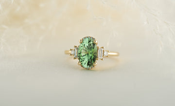 The Sura 2.7 CT Oval Mint Green Tourmaline Ring - Lavender Creek Gems 