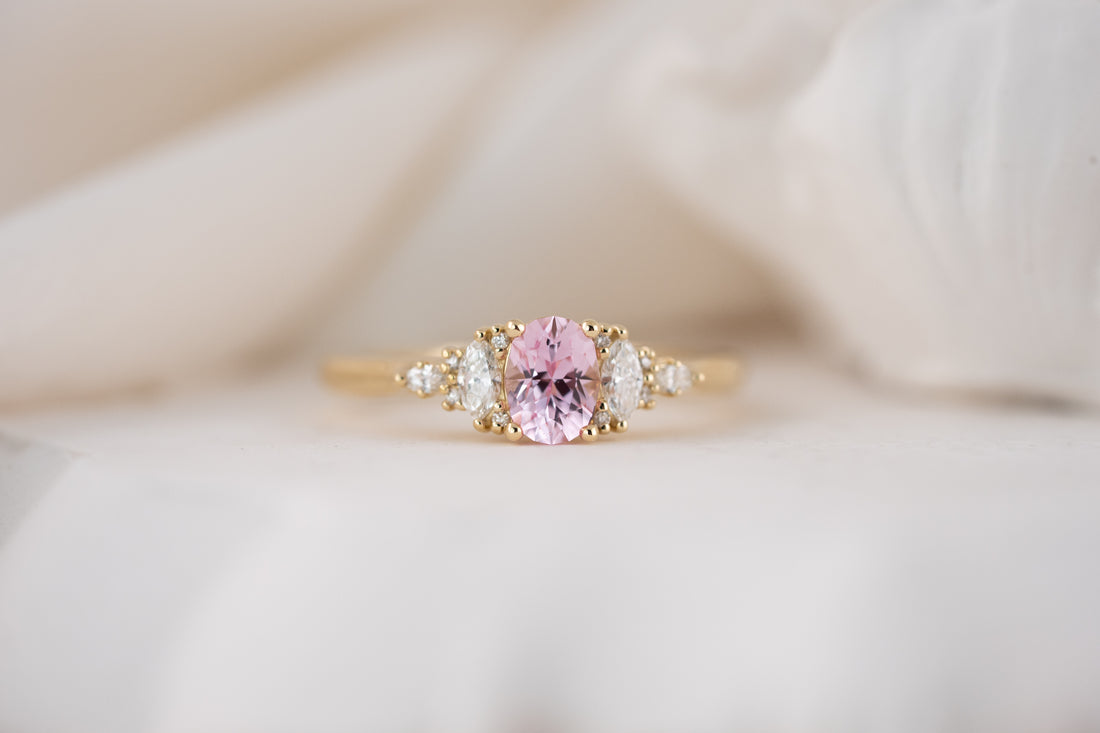 The Maeve Ring | 0.xx CT Oval Pink Sapphire - Lavender Creek Gems