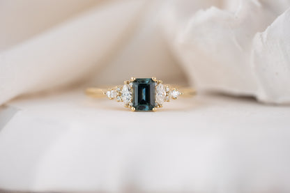 The Maeve Ring | 0.61 CT Emerald Cut Blue Montana Sapphire - Lavender Creek Gems 