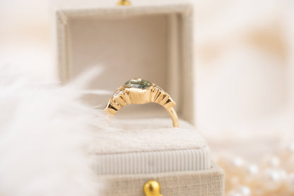 The All Bezel Maeve Ring | 2.72 CT Marquise Cut Green Diamond - Lavender Creek Gems 