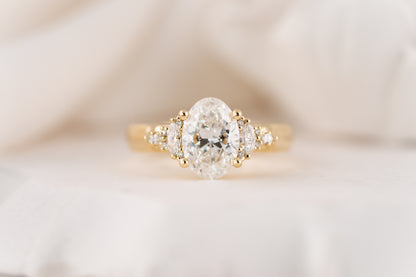 The Maeve Ring | 1.92 CT Oval Diamond - Wide Band