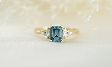 The Maeve 1.29 Emerald Cut Montana Sapphire Ring - Lavender Creek Gems 