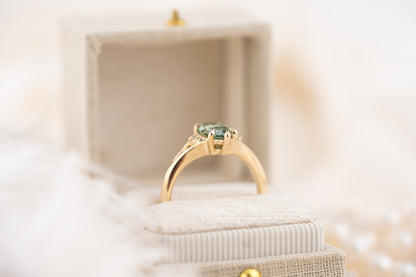 The Serendipity Ring | 1.59 CT Marquise Cut Green Diamond - Lavender Creek Gems 