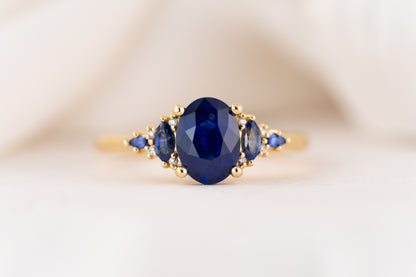 The Maeve Ring | 1.54 CT Oval Blue Sapphire - Lavender Creek Gems 