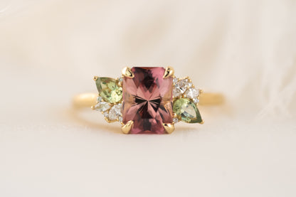 The Fleur Ring | 1.8 CT Radiant Pink Tourmaline - Lavender Creek Gems 