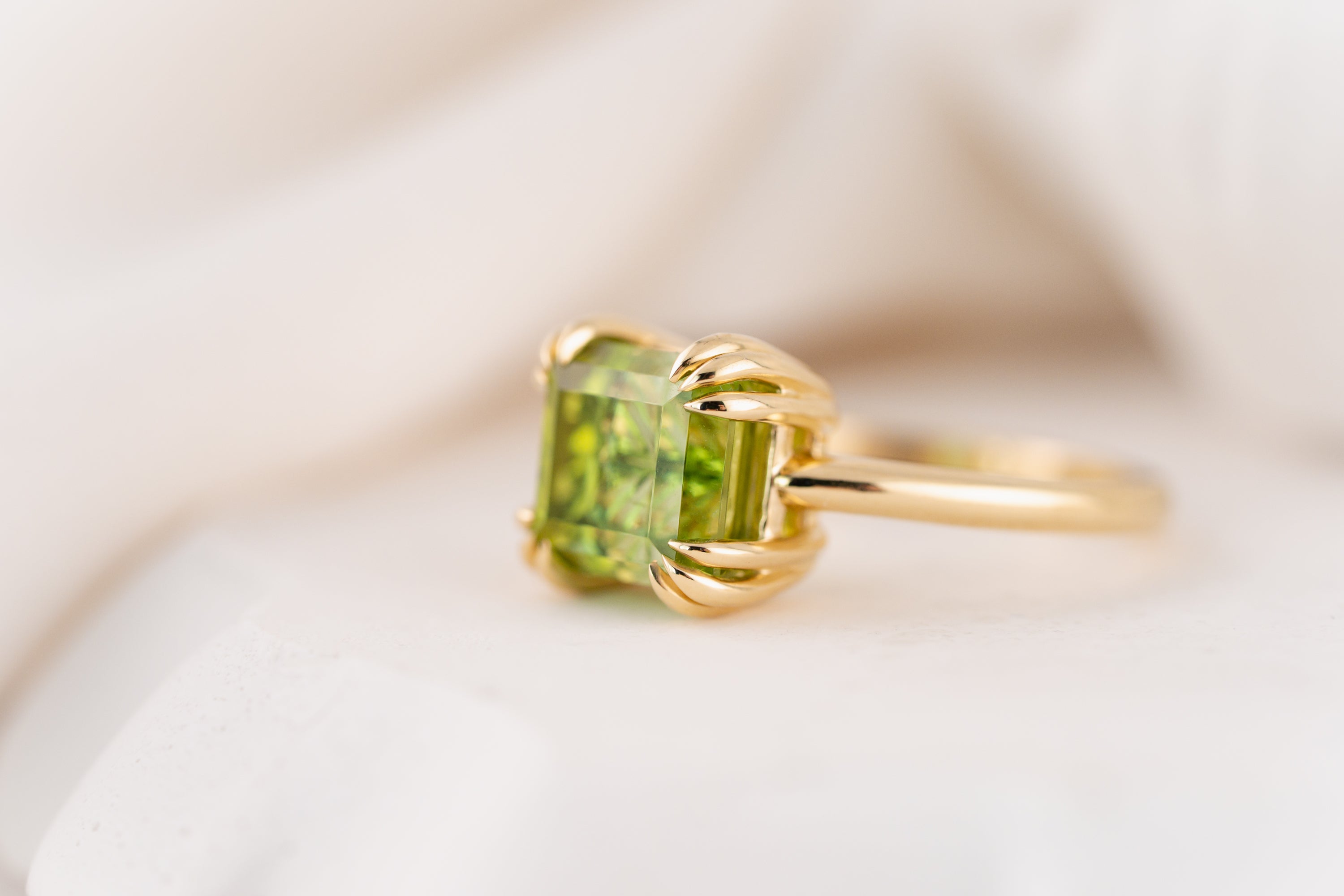 The Thalassa Ring | 4.72 CT Square Starbrite™ Cut Green Tourmaline