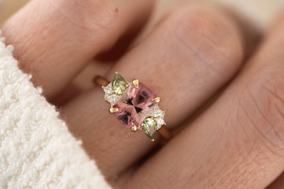 The Fleur Ring | 1.8 CT Radiant Pink Tourmaline - Lavender Creek Gems 