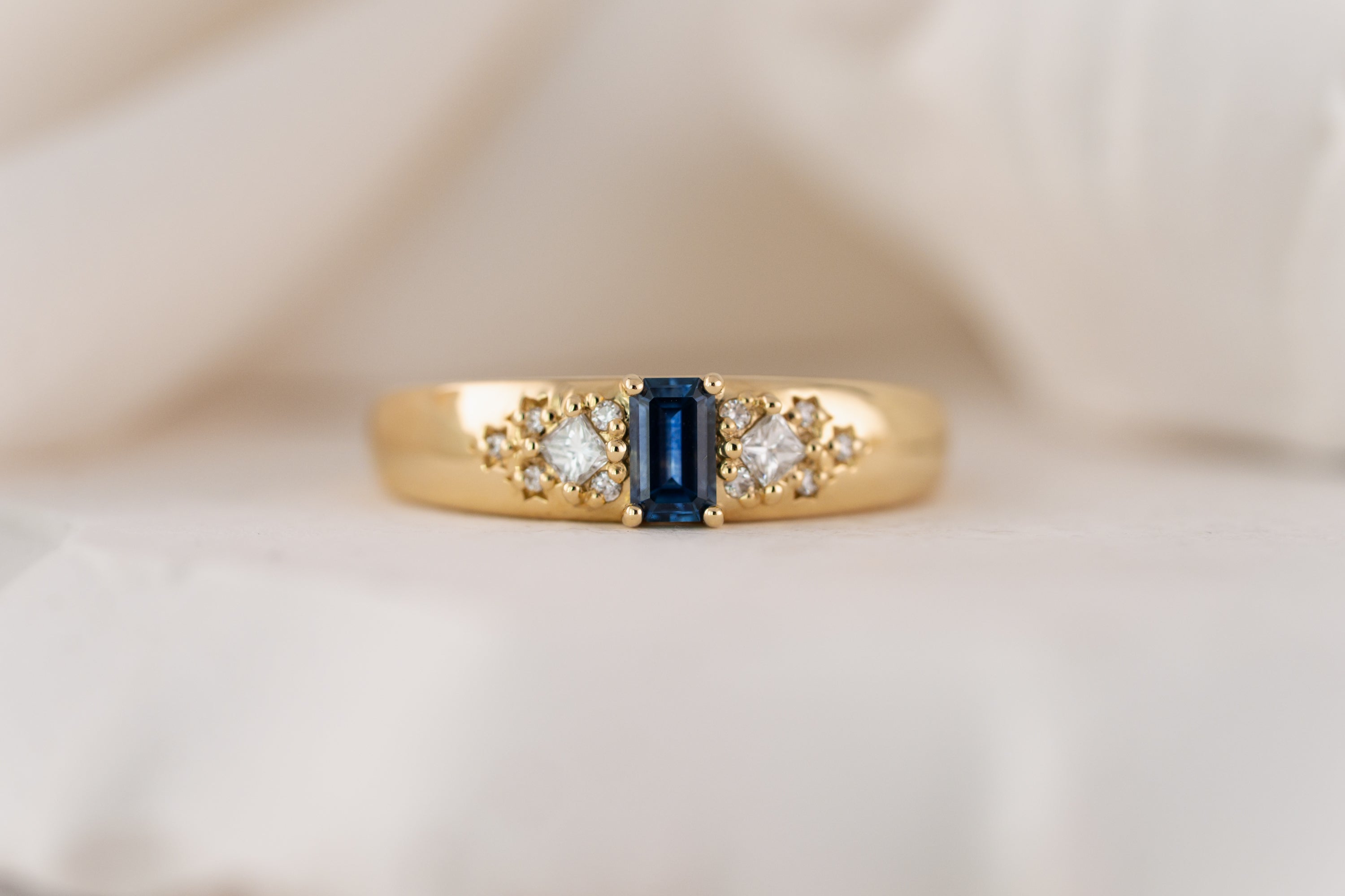 The Astral Ring | Emerald Cut Sapphire