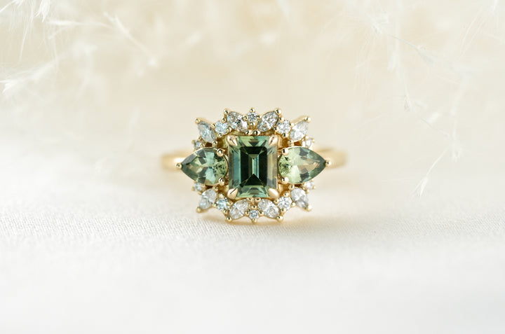 The Dione Ring - Green Sapphire
