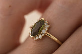 The Eleanor Ring | 1.5 CT Marquise Green Sapphire - Lavender Creek Gems 