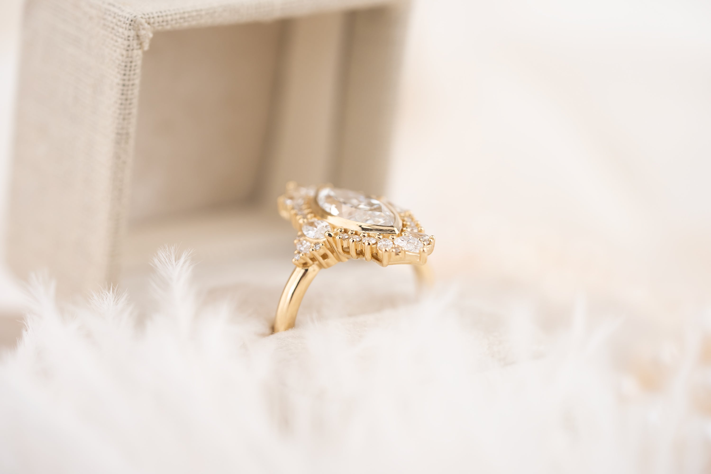 The Ethereal Ring | 2 CT Flower Cut Marquise  Diamond - Lavender Creek Gems 