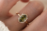 The Eleanor Ring | 1.5 CT Marquise Green Sapphire - Lavender Creek Gems 