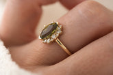 The Eleanor Ring | 1.5 CT Marquise Green Sapphire - Lavender Creek Gems 
