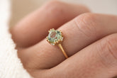 The Floret Ring | 1.4 CT Cushion Light Sage Green Tourmaline - Lavender Creek Gems 