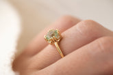 The Floret Ring | 1.4 CT Cushion Light Sage Green Tourmaline - Lavender Creek Gems 