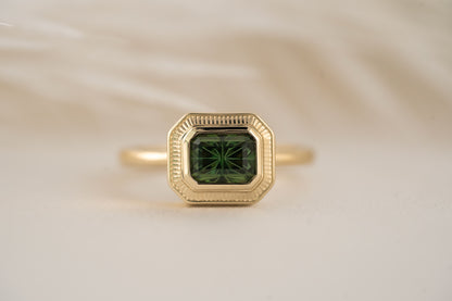 The Olympia Ring | 1.4 CT Dark Green Starbrite™ Tourmaline - Lavender Creek Gems 