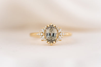 The Reverie Ring | 1.61 CT Marquise Gray Green Sapphire