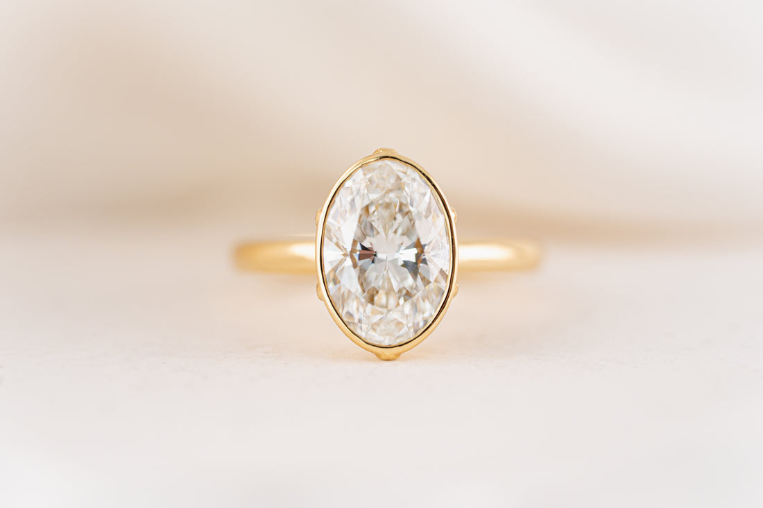 The Bezel Secret Garden Ring | 3 CT Oval Diamond - Lavender Creek Gems 