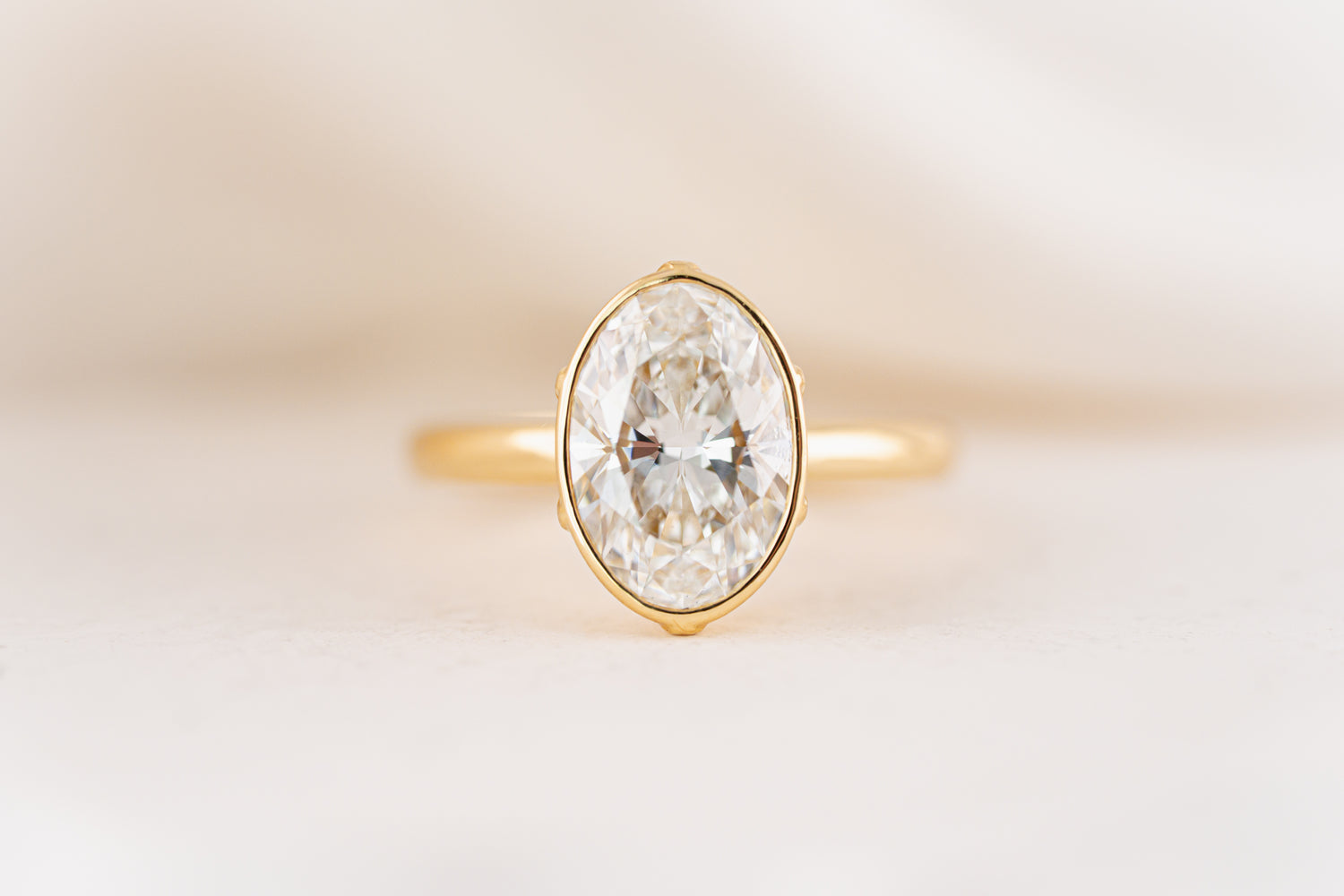 The Bezel Secret Garden Ring | 3 CT Oval Diamond
