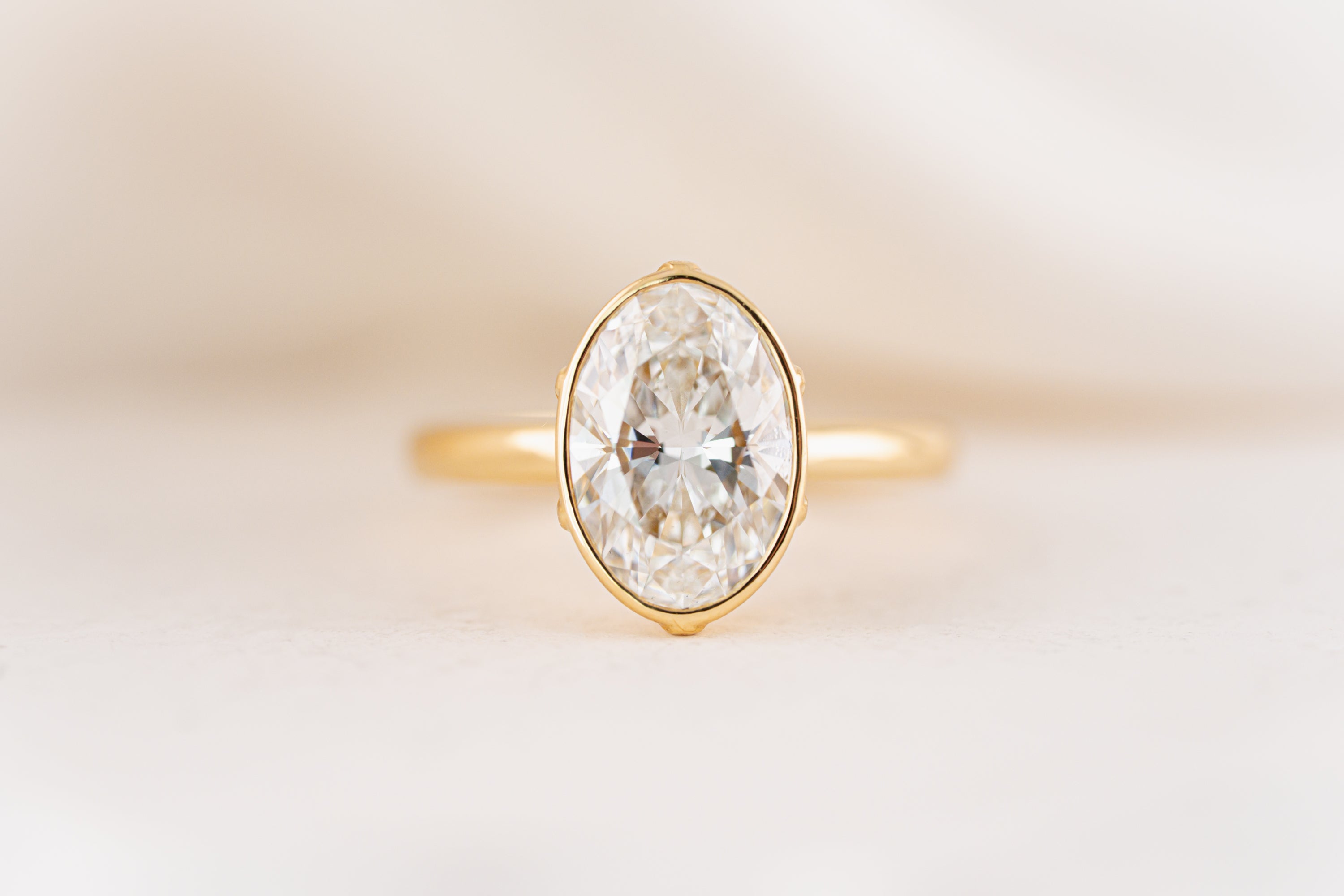 The Bezel Secret Garden Ring | 3 CT Oval Diamond