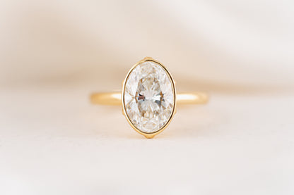 The Bezel Secret Garden Ring | 3 CT Oval Diamond