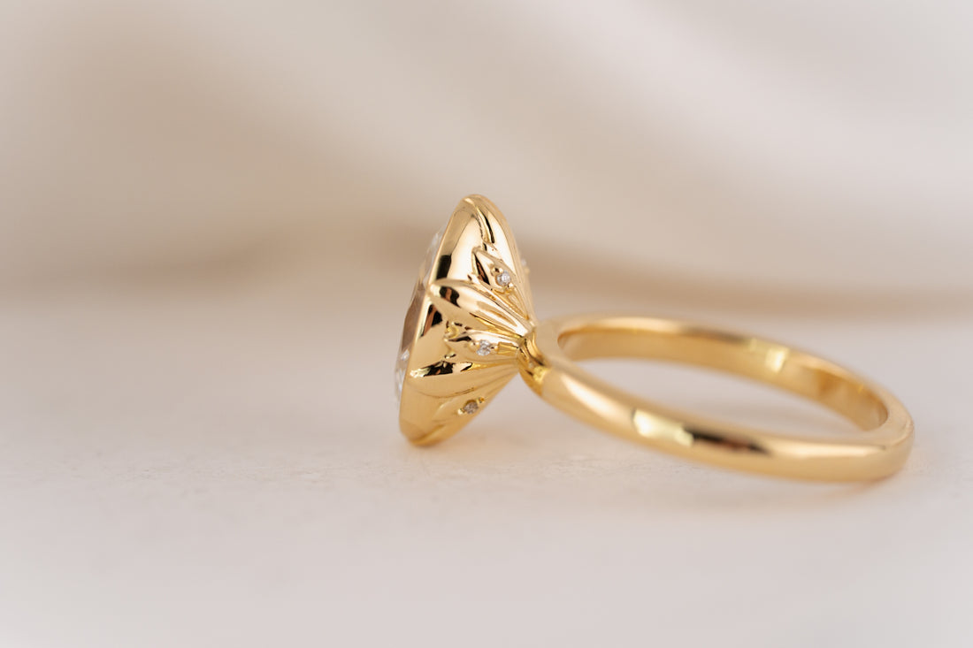 The Bezel Secret Garden Ring | 3 CT Oval Diamond - Lavender Creek Gems 