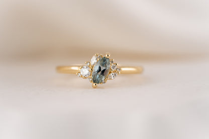 The Cosma Ring | 0.49 CT Marquise Montana Sapphire