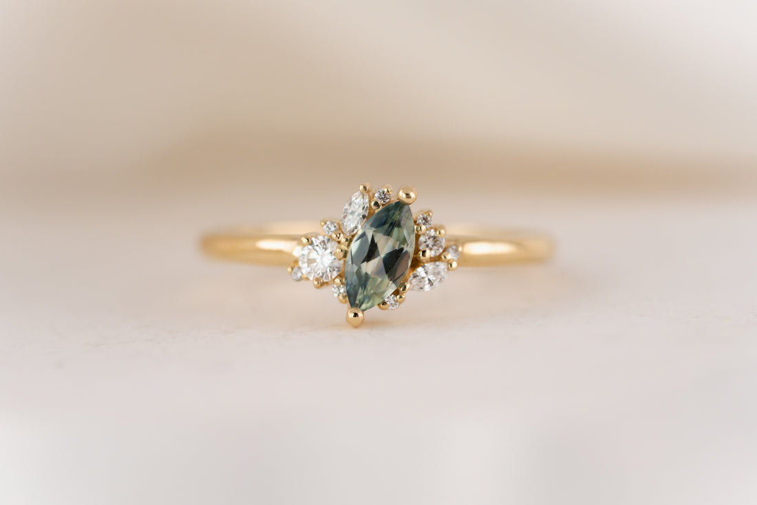The Cosma Ring | 0.41 CT Marquise Montana Sapphire - Lavender Creek Gems
