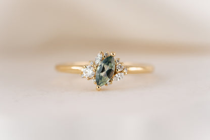 The Cosma Ring | 0.41 CT Marquise Montana Sapphire