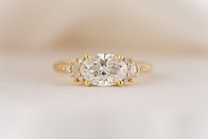 The Maren Ring | 1.5 CT Oval Diamond - East/West Set