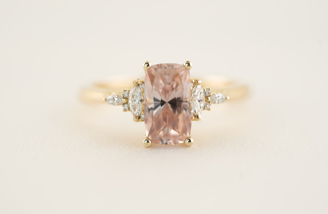The Maeve 2.35 CT Regal Radiant™ Peach Sapphire Ring - Lavender Creek Gems