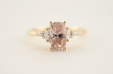 The Maeve 2.35 CT Regal Radiant™ Peach Sapphire Ring - Lavender Creek Gems 