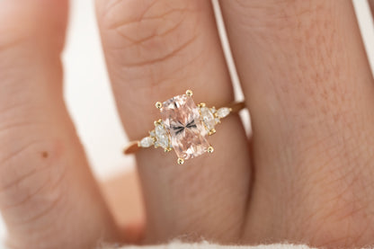 The Maeve 2.35 CT Regal Radiant™ Peach Sapphire Ring - Lavender Creek Gems 