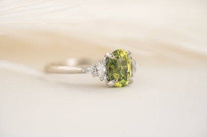 The Maeve Ring | 2.4 CT Oval Green Sapphire - Lavender Creek Gems 