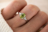 The Maeve Ring | 2.4 CT Oval Green Sapphire - Lavender Creek Gems 
