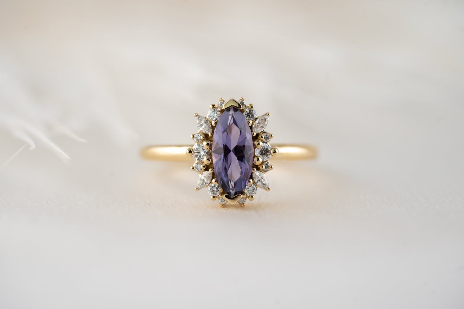 The Eleanor Ring | 0.99 CT Marquise Purple Sapphire