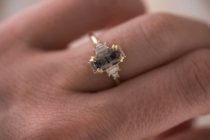 The Sura 1.8 CT Gray Tourmaline Ring
