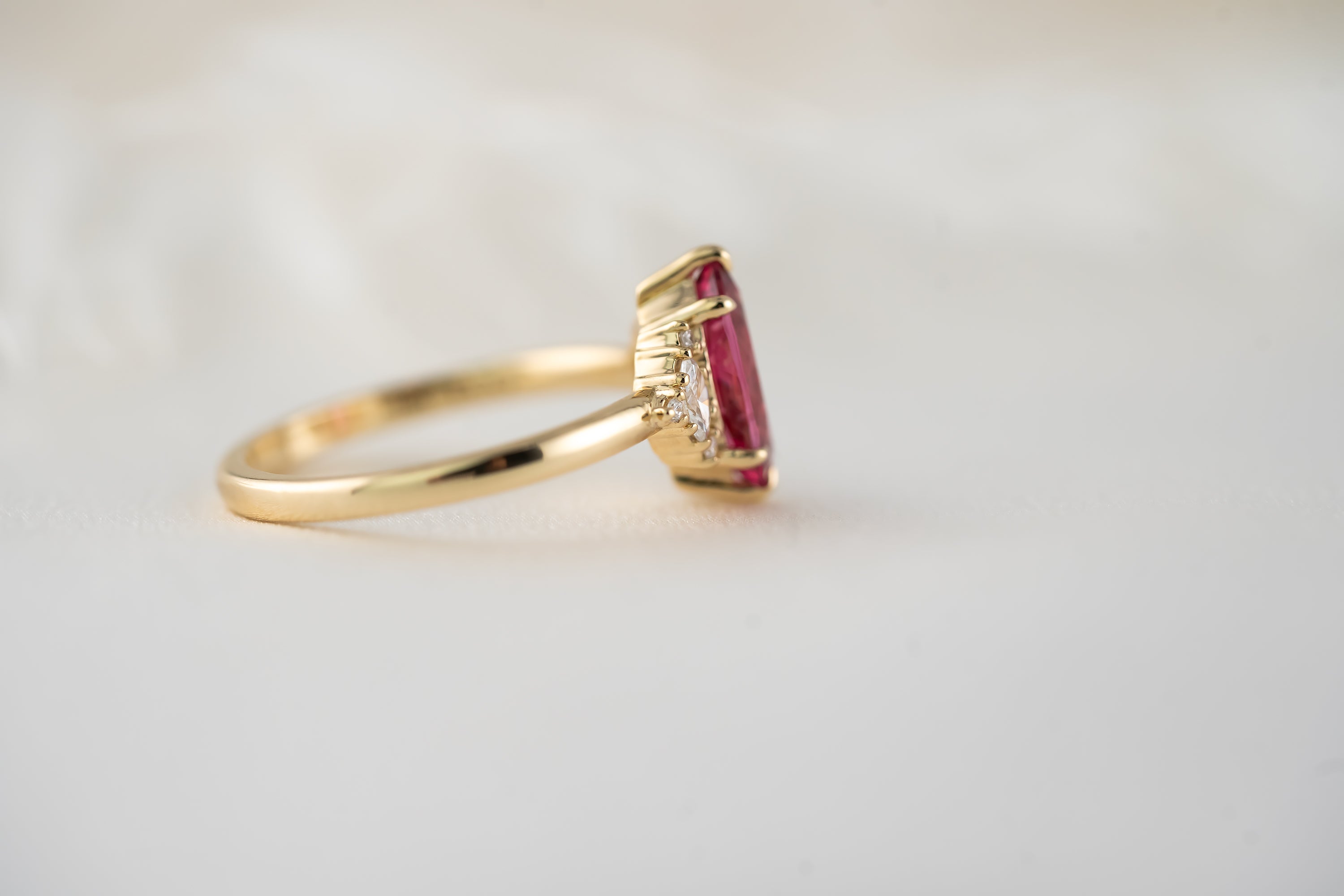 The Maren Ring | 1.3 CT Marquise Red/Pink Spinel - Lavender Creek Gems 