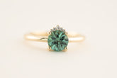 The Fiona 1 CT Round Blue Namibian Tourmaline Ring - Lavender Creek Gems 
