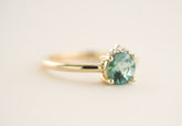 The Fiona 1 CT Round Blue Namibian Tourmaline Ring - Lavender Creek Gems 