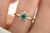 The Fiona 1 CT Round Blue Namibian Tourmaline Ring - Lavender Creek Gems 