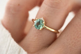 The Fiona 1 CT Round Blue Namibian Tourmaline Ring - Lavender Creek Gems 