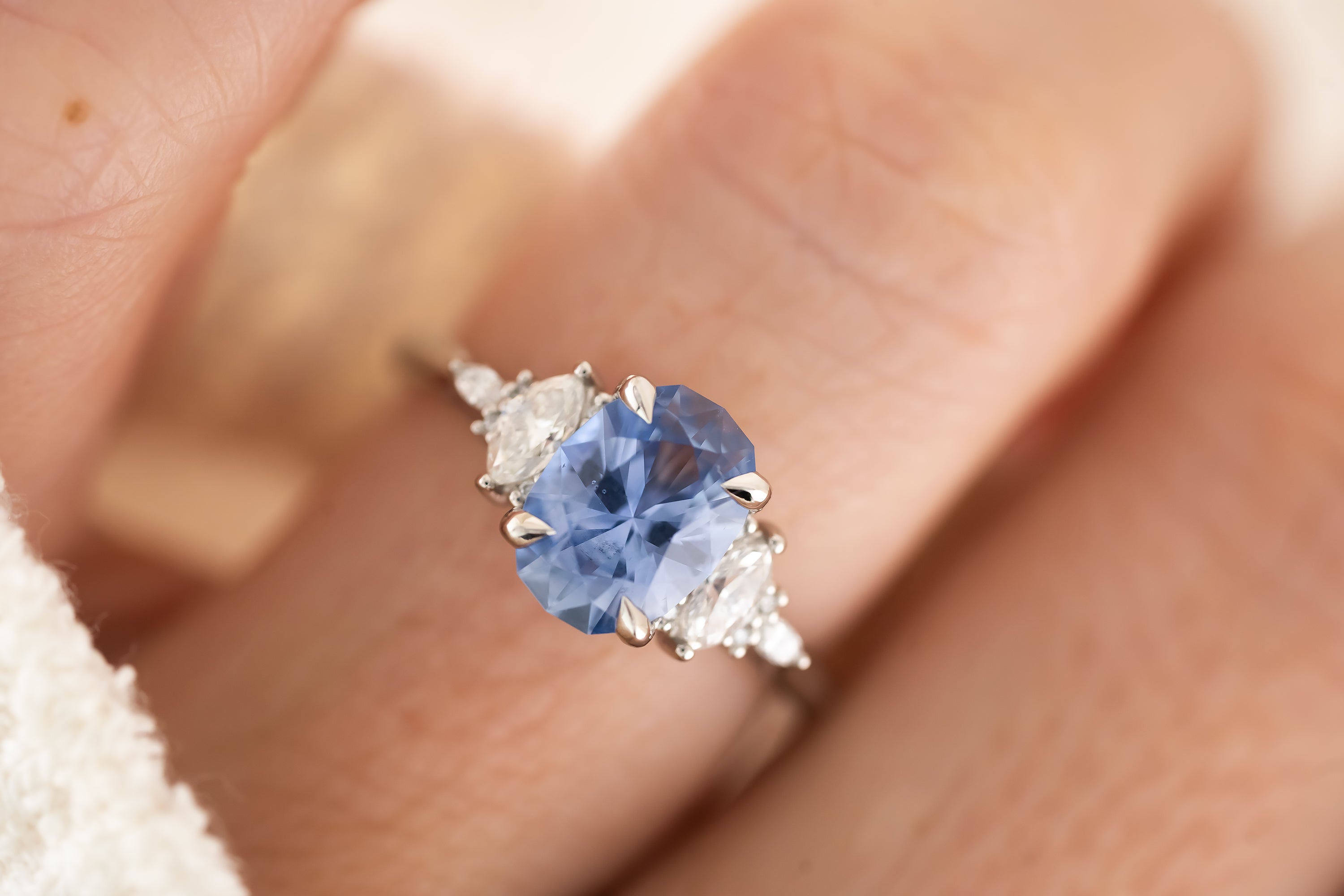 The Maeve Ring | 2 CT Oval Cornflower Blue Sapphire - Lavender Creek Gems 