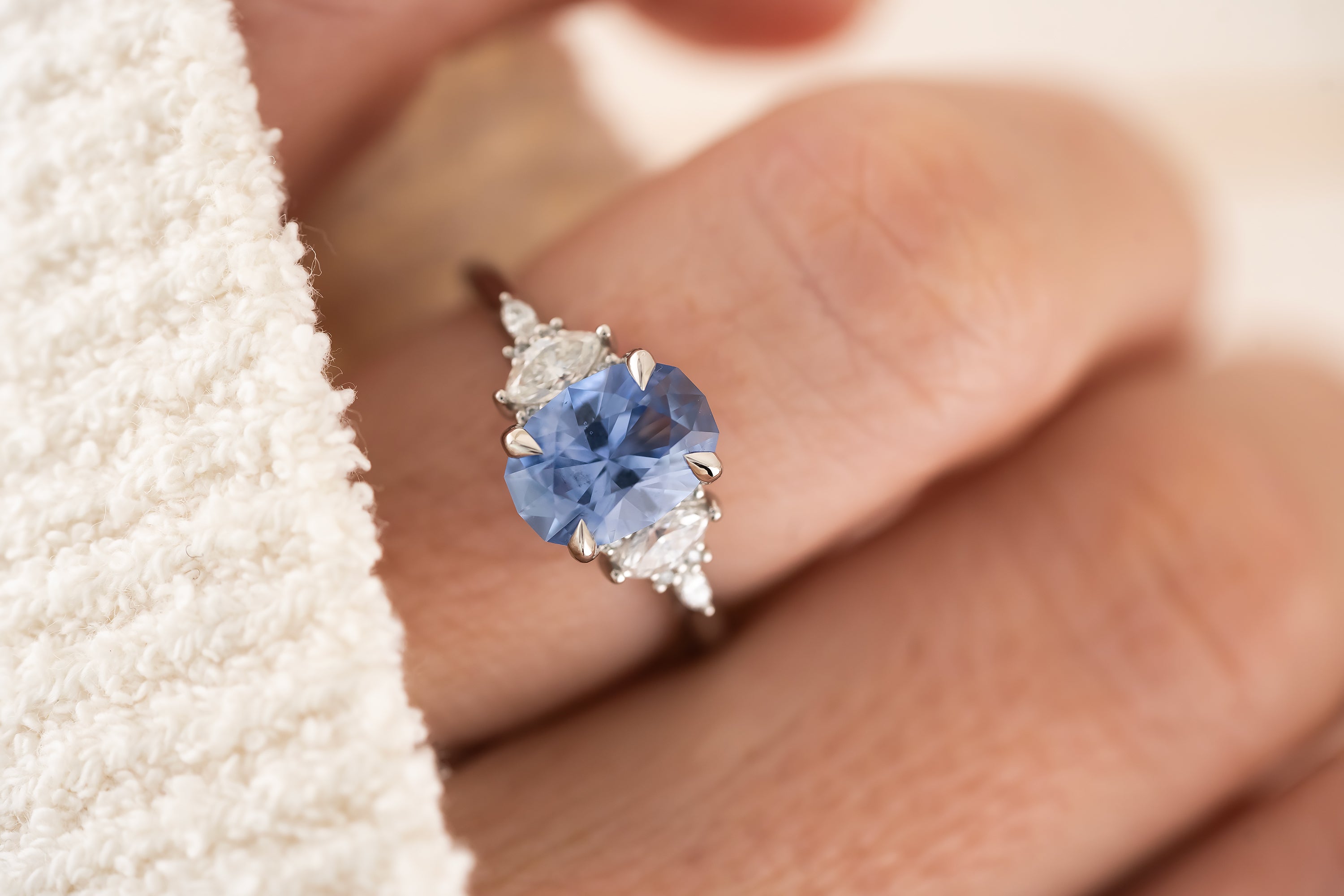 The Maeve Ring | 2 CT Oval Cornflower Blue Sapphire - Lavender Creek Gems 
