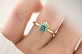 The Fiona 1 CT Round Blue Namibian Tourmaline Ring - Lavender Creek Gems 