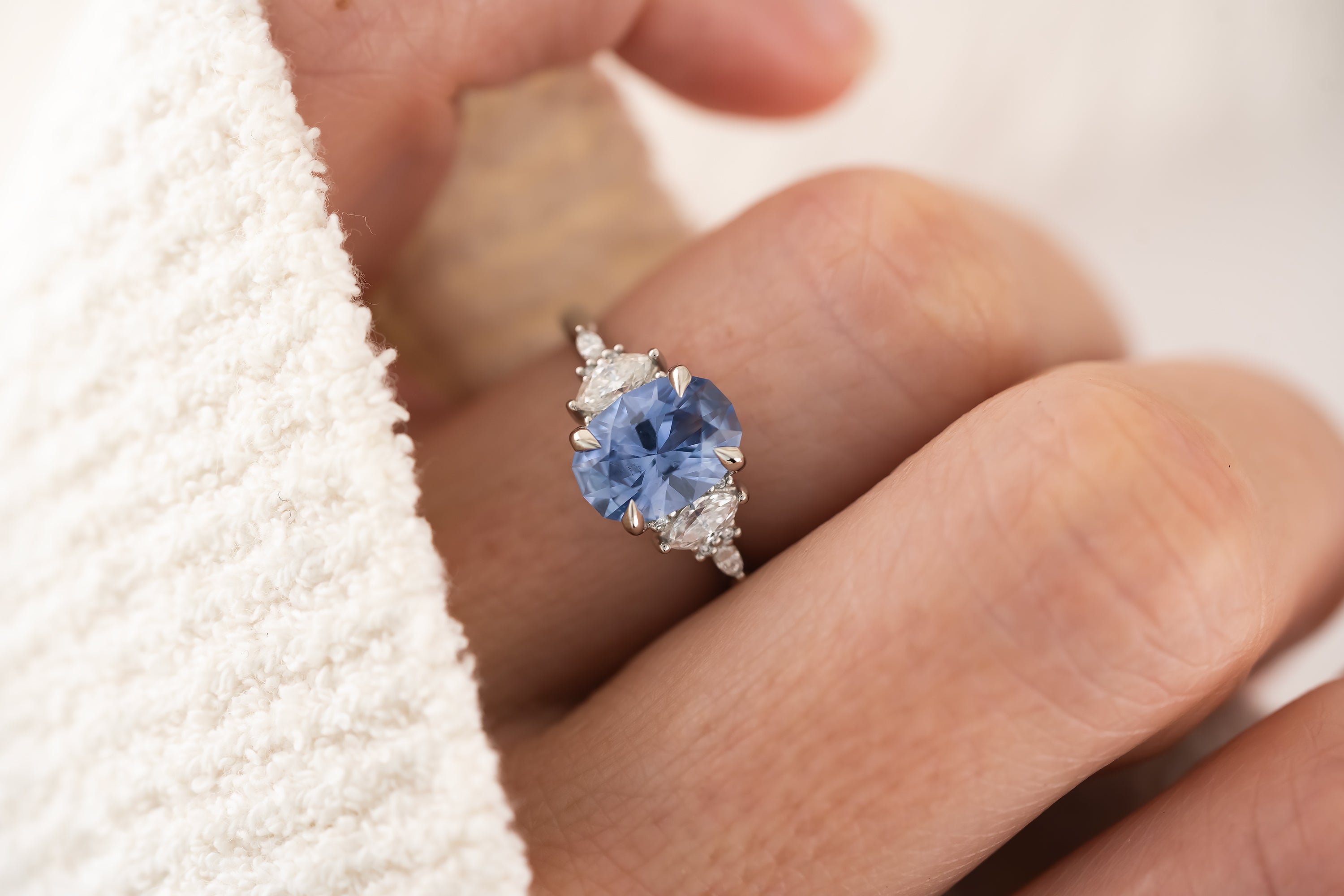 The Maeve Ring | 2 CT Oval Cornflower Blue Sapphire - Lavender Creek Gems 