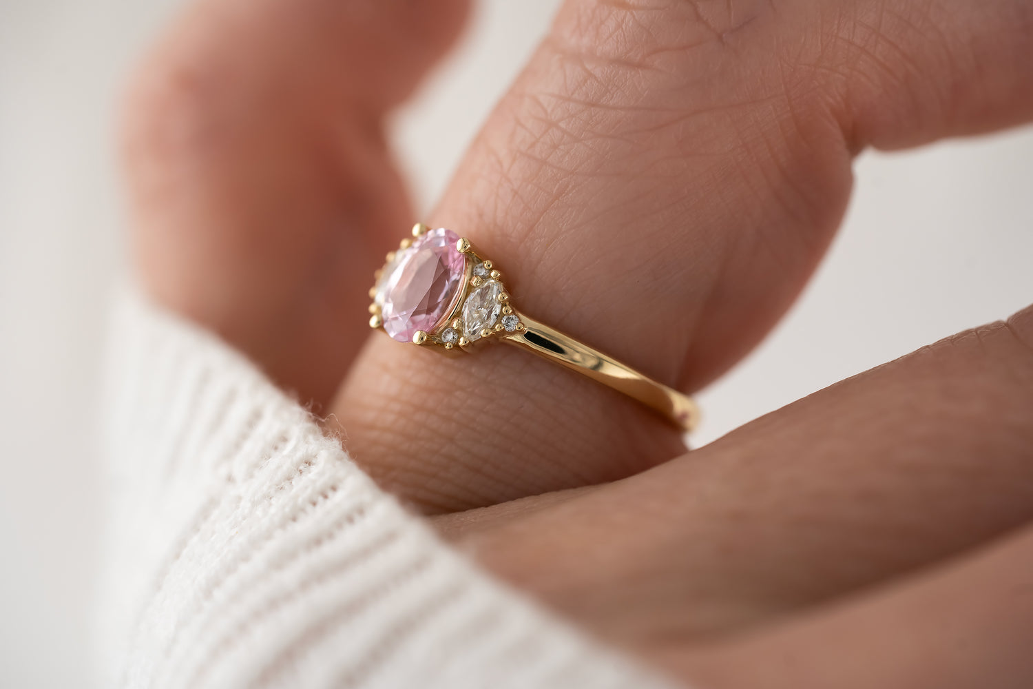 The Maren Ring | 0.85 CT Oval Light Pink Sapphire