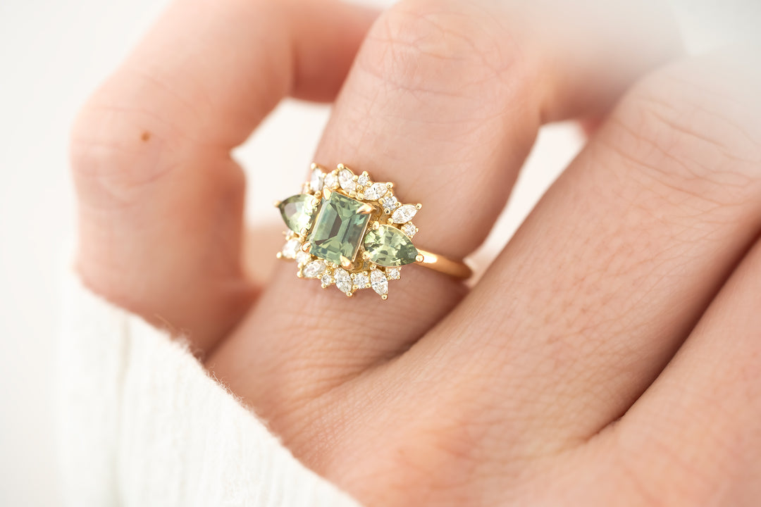 The Dione Ring - Green Sapphire