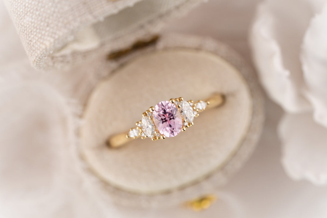 The Maeve Ring | 0.xx CT Oval Pink Sapphire - Lavender Creek Gems 