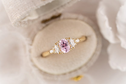 The Maeve Ring | 0.xx CT Oval Pink Sapphire - Lavender Creek Gems 